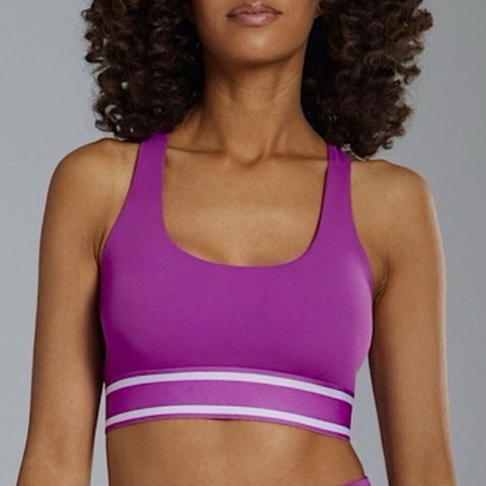 Greyson Women's Soleil Sports Bra Size XS Bougainvillea Pink White Pull On NWT